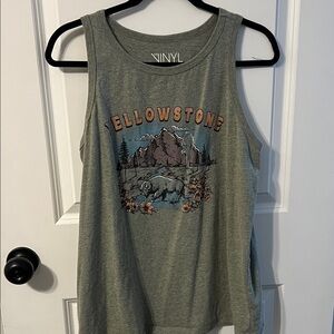 Yellowstone Graphic Tank Top - Olive Green